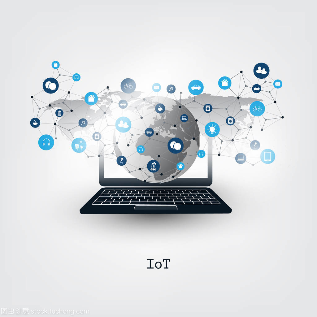 物聯(lián)網(wǎng)、云計算與圖標-數(shù)字網(wǎng)絡(luò)連接技術(shù) 互聯(lián)網(wǎng)時代的設(shè)計概念